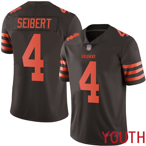 Cleveland Browns Austin Seibert Youth Brown Limited Jersey 4 NFL Football Rush Vapor Untouchable